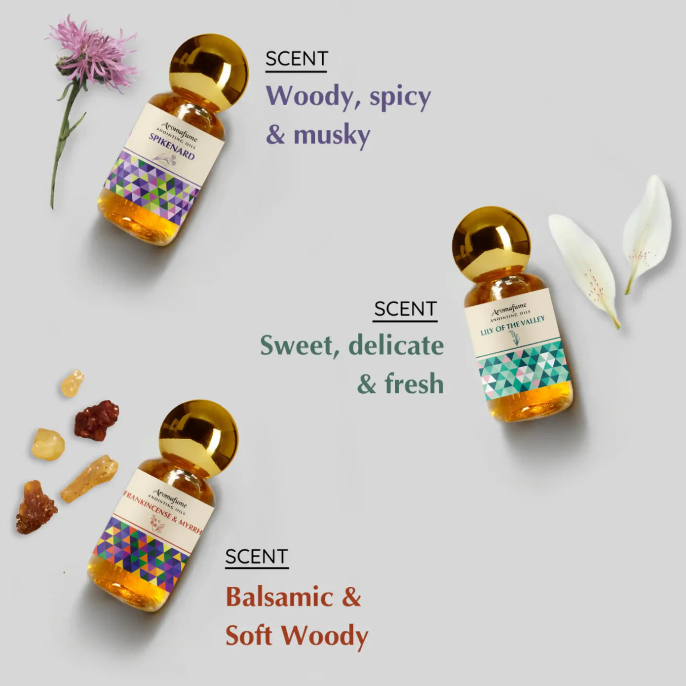 Frankincense, Myrrh & Rose of Sharon Anointing Oils Gift Set