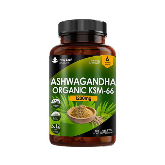Ashwagandha KSM-66 1200mg Root Extract - High Strength 365 Vegan Tablets