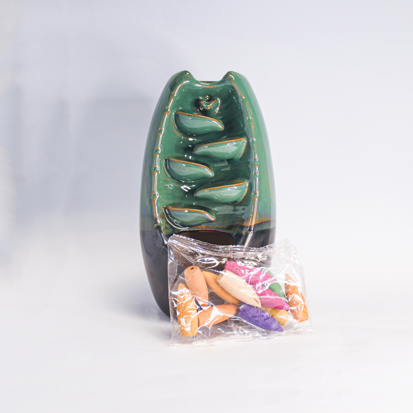 Colourful Ceramic Backflow Incense Cone Burner