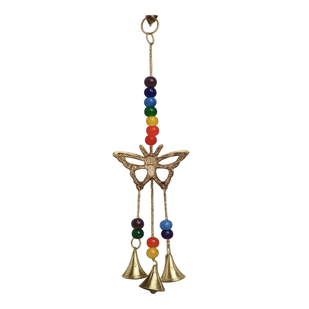 Chakra Butterfly Windchime – Brass Hanging Bells