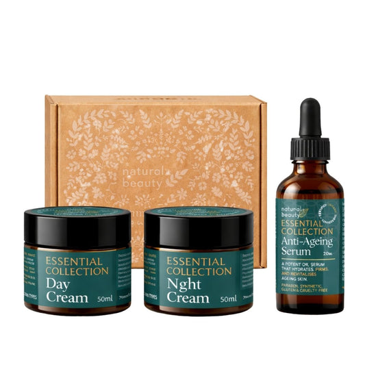 Essential Collection Revitalize Gift Box – Day Cream, Night Cream & Anti-Aging Serum