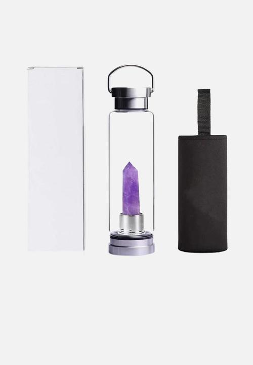 Amethyst Gem Essence Point Water Bottle