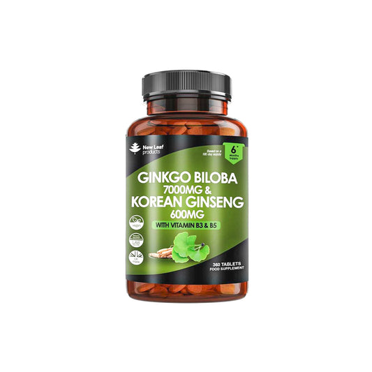 Gingko Biloba & Korean Ginseng - 6 Months Supply - 360 Capsules