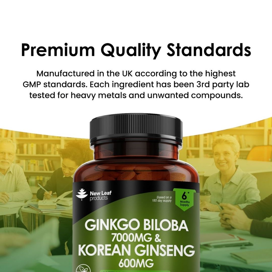 Gingko Biloba & Korean Ginseng - 6 Months Supply - 360 Capsules