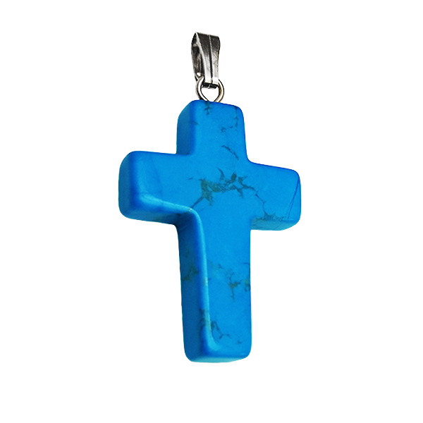 Blue Howlite Cross Pendant