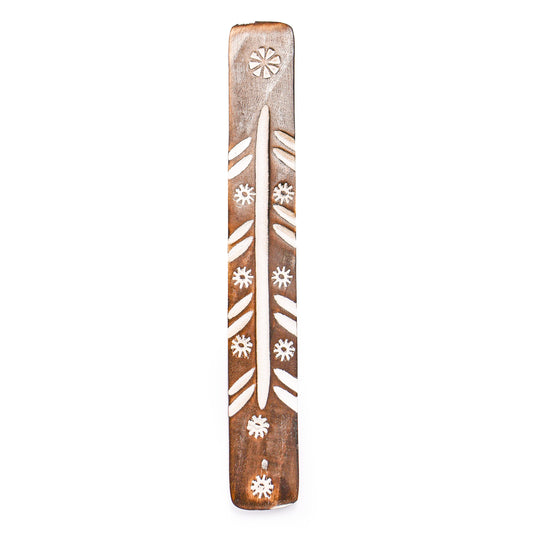 Wooden Incense Holder with White Patterns