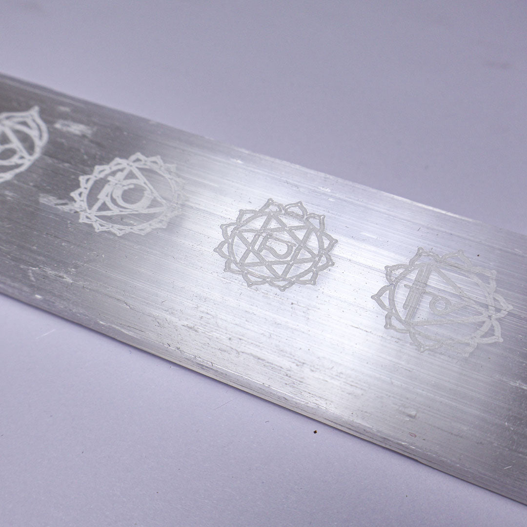 Selenite Chakra Engraved Charging Plate