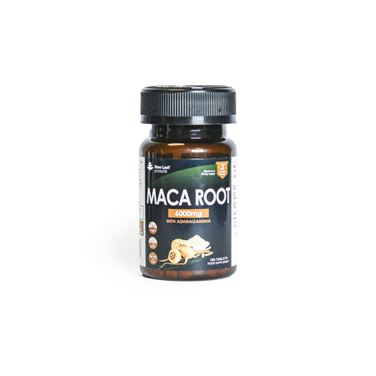 Maca Root 6000mg With Ashwagandha – 100% Peruvian Black Maca Root 180 Tablets