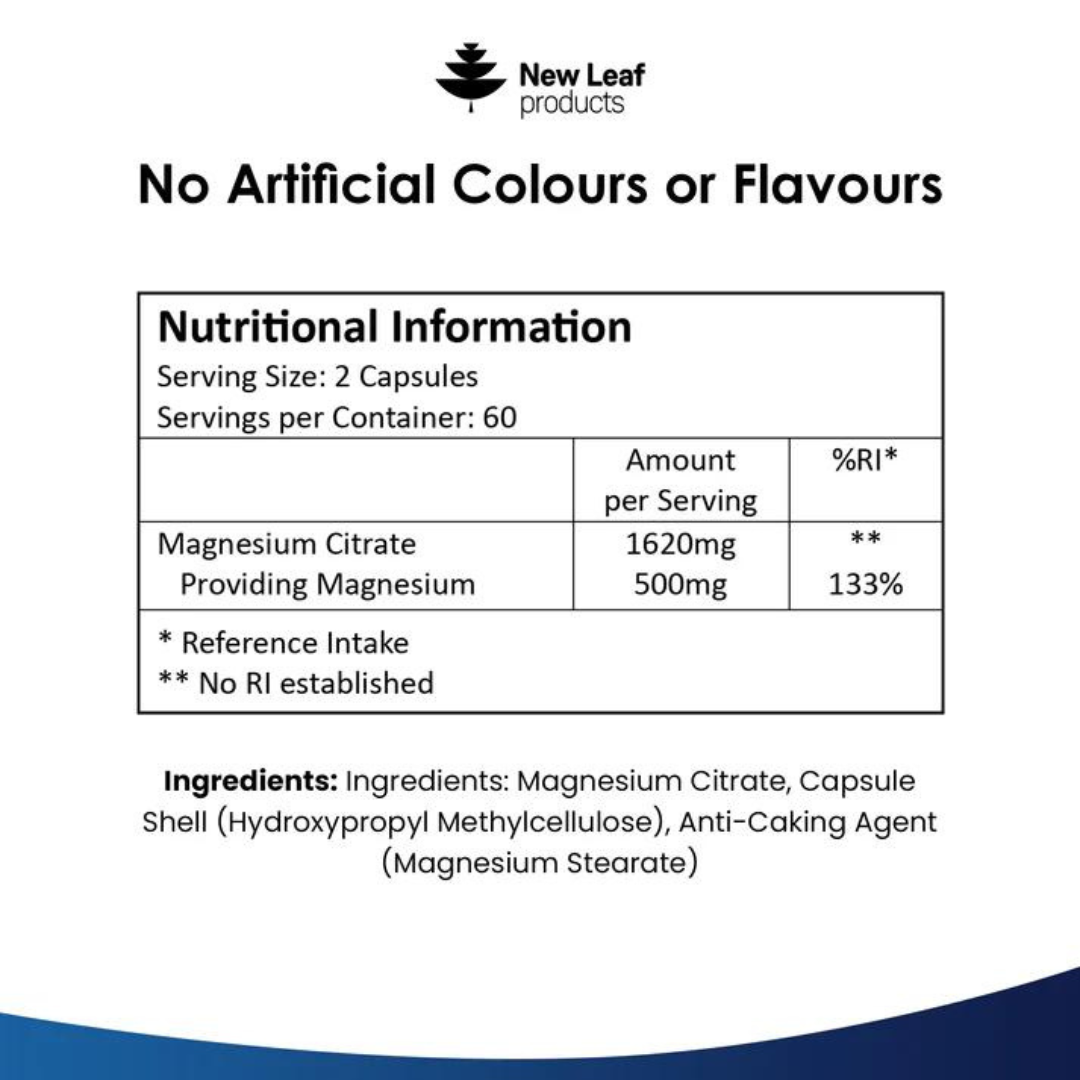 Magnesium Supplements 1620mg Citrate -120 Vegan Capsules High Strength Magnesium