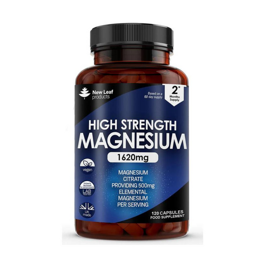 Magnesium Supplements 1620mg Citrate -120 Vegan Capsules High Strength Magnesium