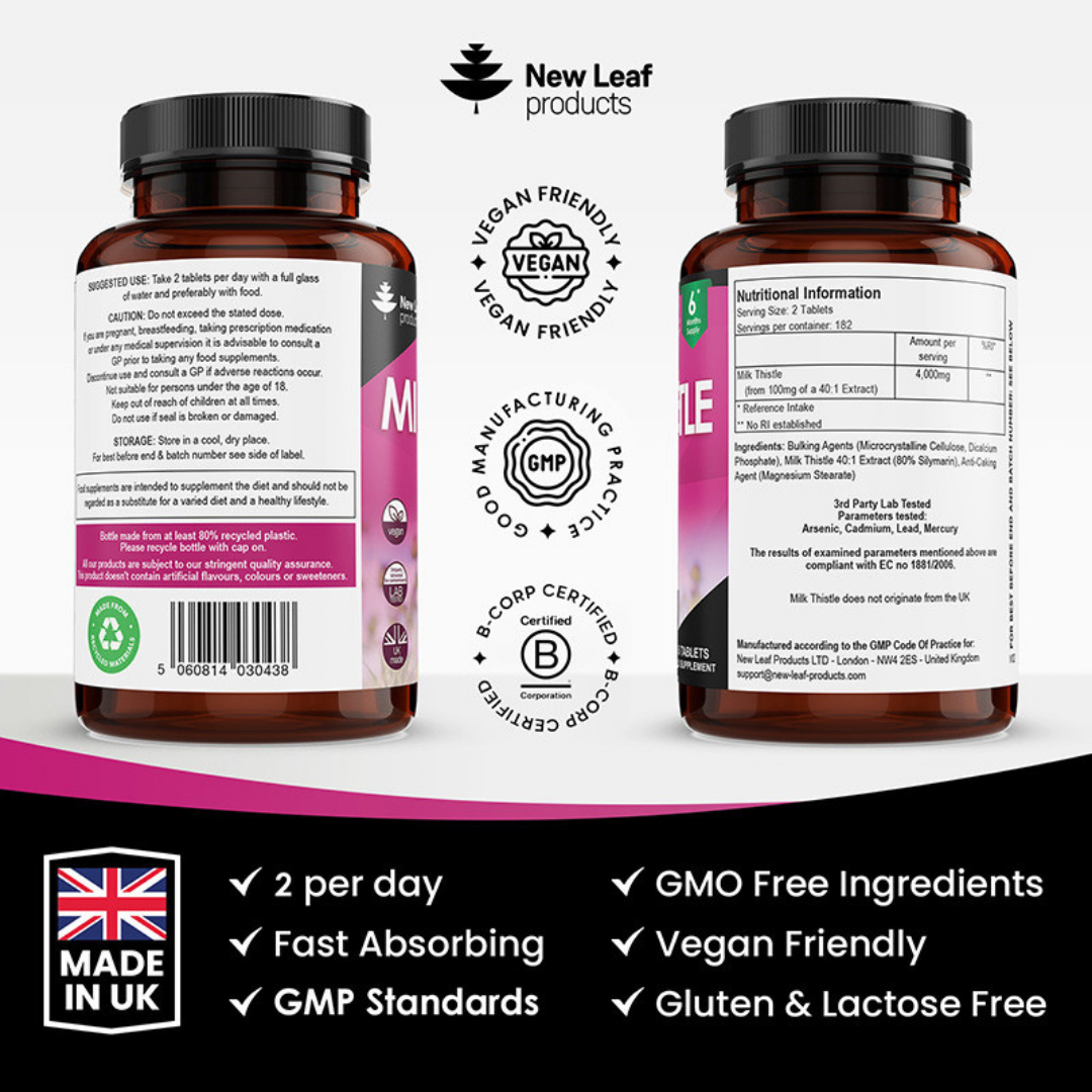 Milk Thistle Tablets 2000mg High Strength Liver Detox
