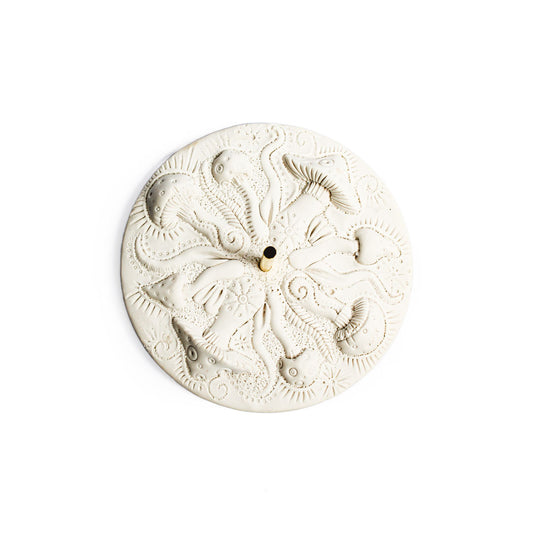 Mystical Mushroom Resin White Incense Holder