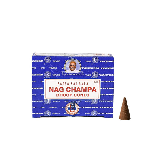 Nag Champa Dhoop Incense Cones (12) – Satya