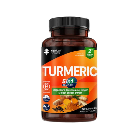 Turmeric 5-in-1 Complex Capsules with Magnesium, Glucosamine, Ginger & Black Pepper