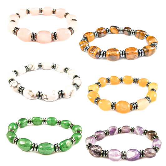 Nugget & Haematite Abacus Bracelet