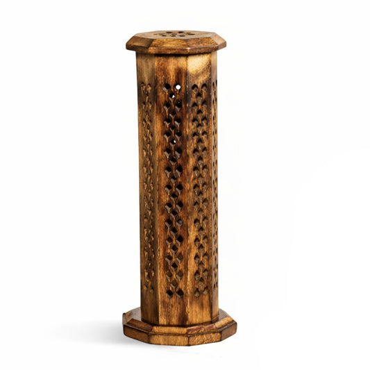 Octagonal Tower Incense Holder – Wooden