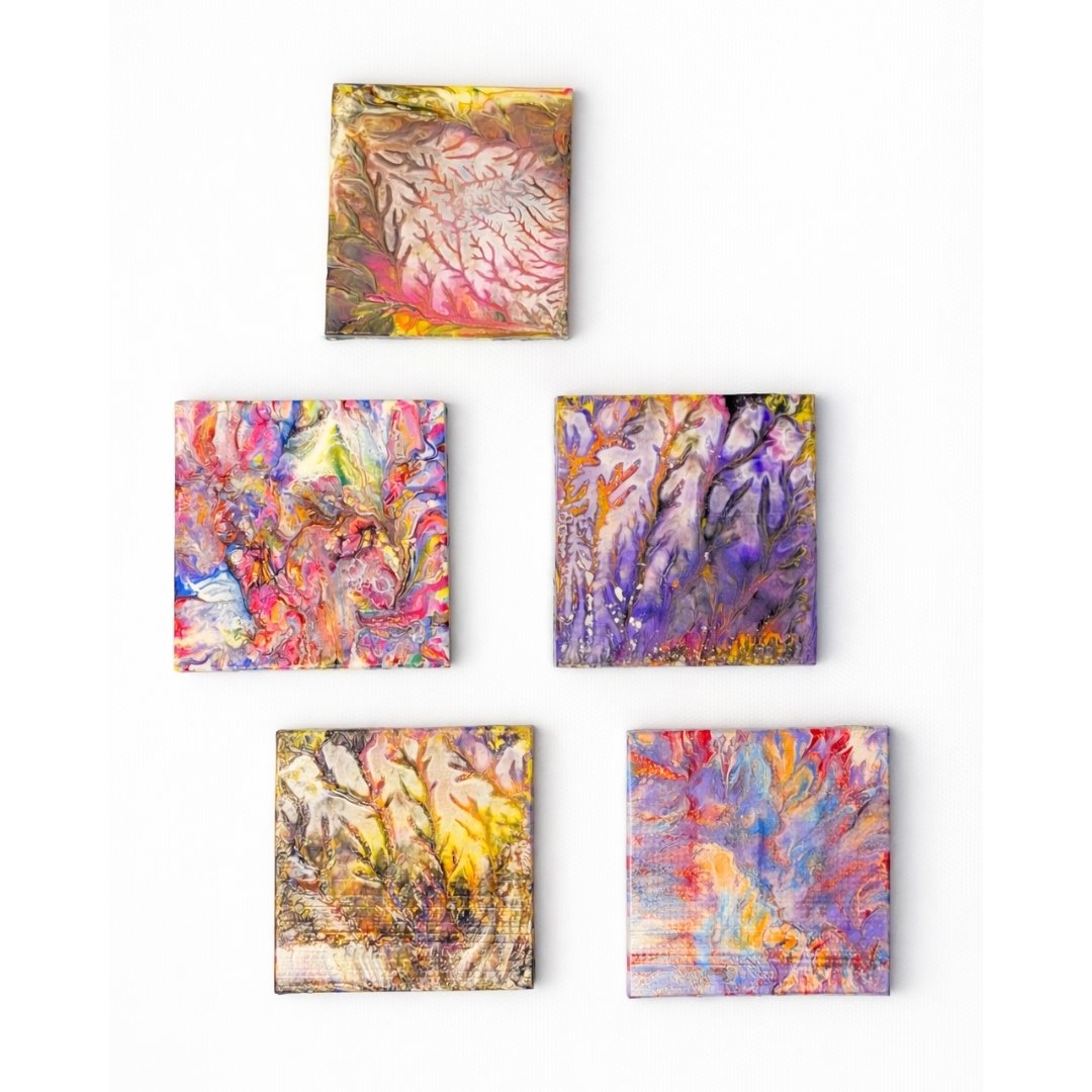 Painted Wooden Coaster – Assorted Designs