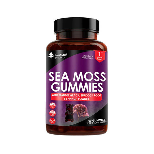 Sea Moss Gummies 1750mg with Bladderwrack 1000mg, Burdock Root & Spinach Powder