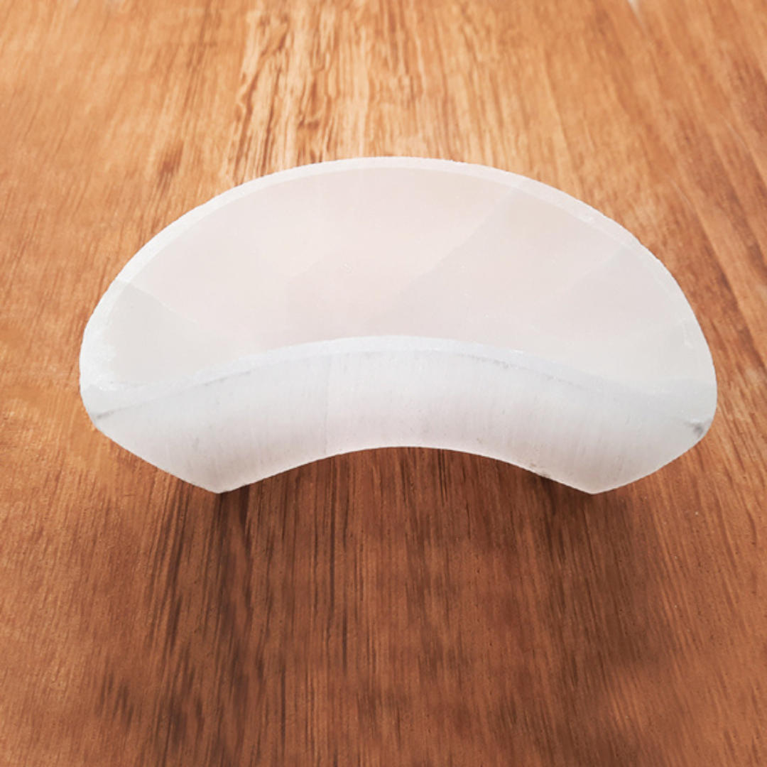 Selenite Moon Bowls 10cm