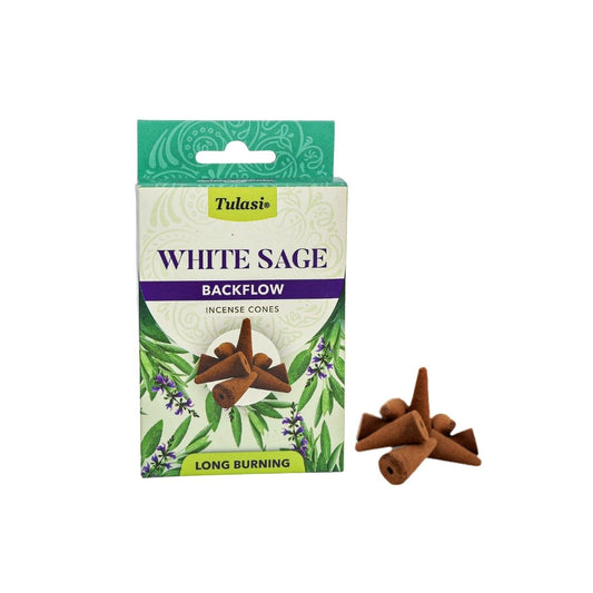 White Sage Backflow Incense Cones (10) – Tulasi