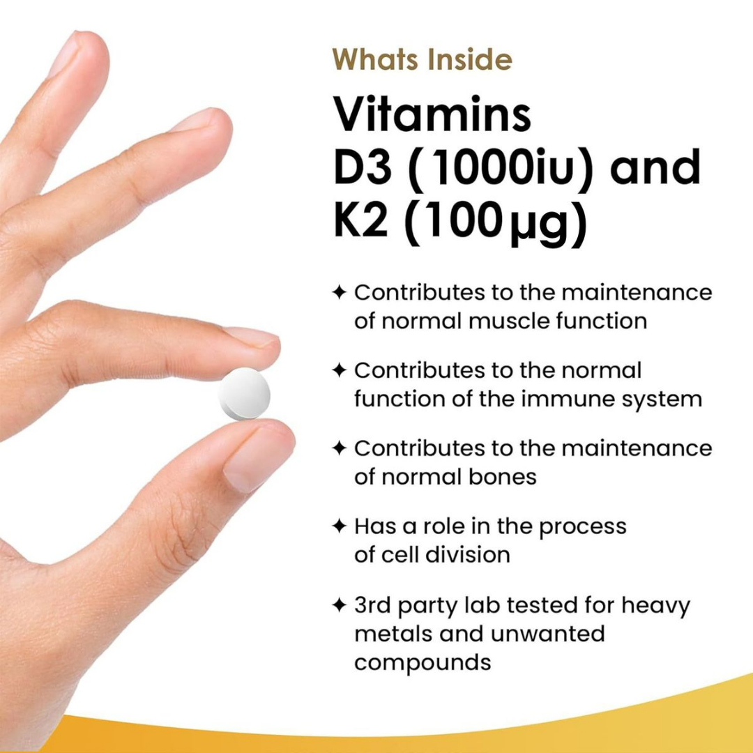 Vitamin D3 & K2 Tablets 183 Tablets