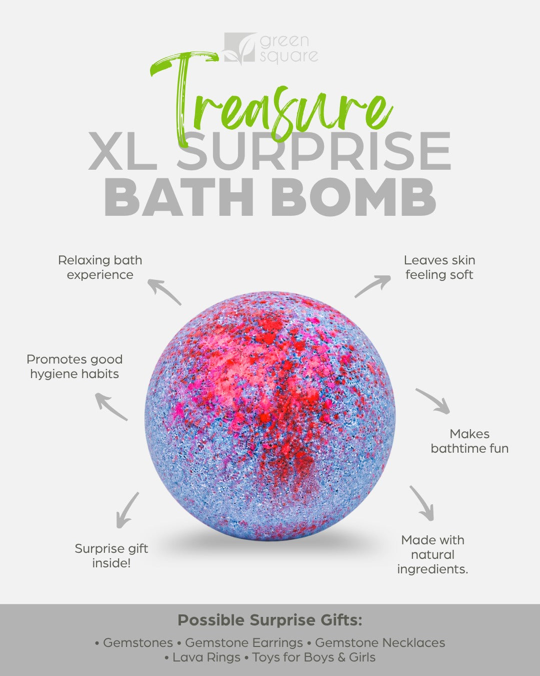 XL Surprise Bath Bomb with gift inside