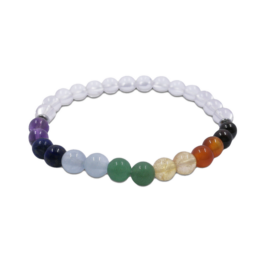 Chakra Double 7 Stone with rock Crystal Bracelet