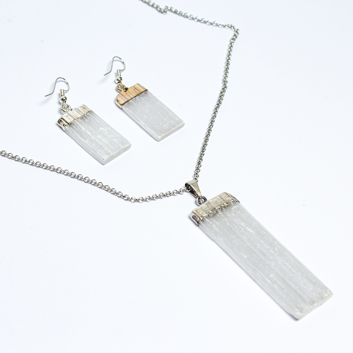 Selenite Blade Pendant Necklace