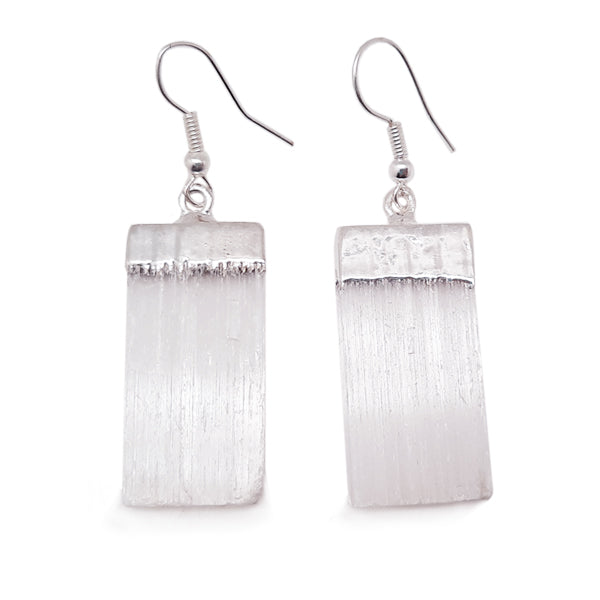 Selenite Blade Drop Earrings