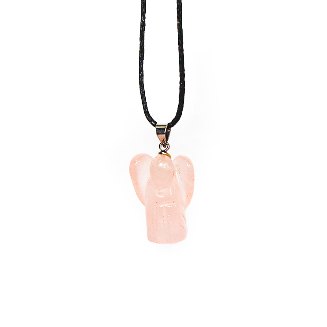 Angel Pendant Rose Quartz Necklace