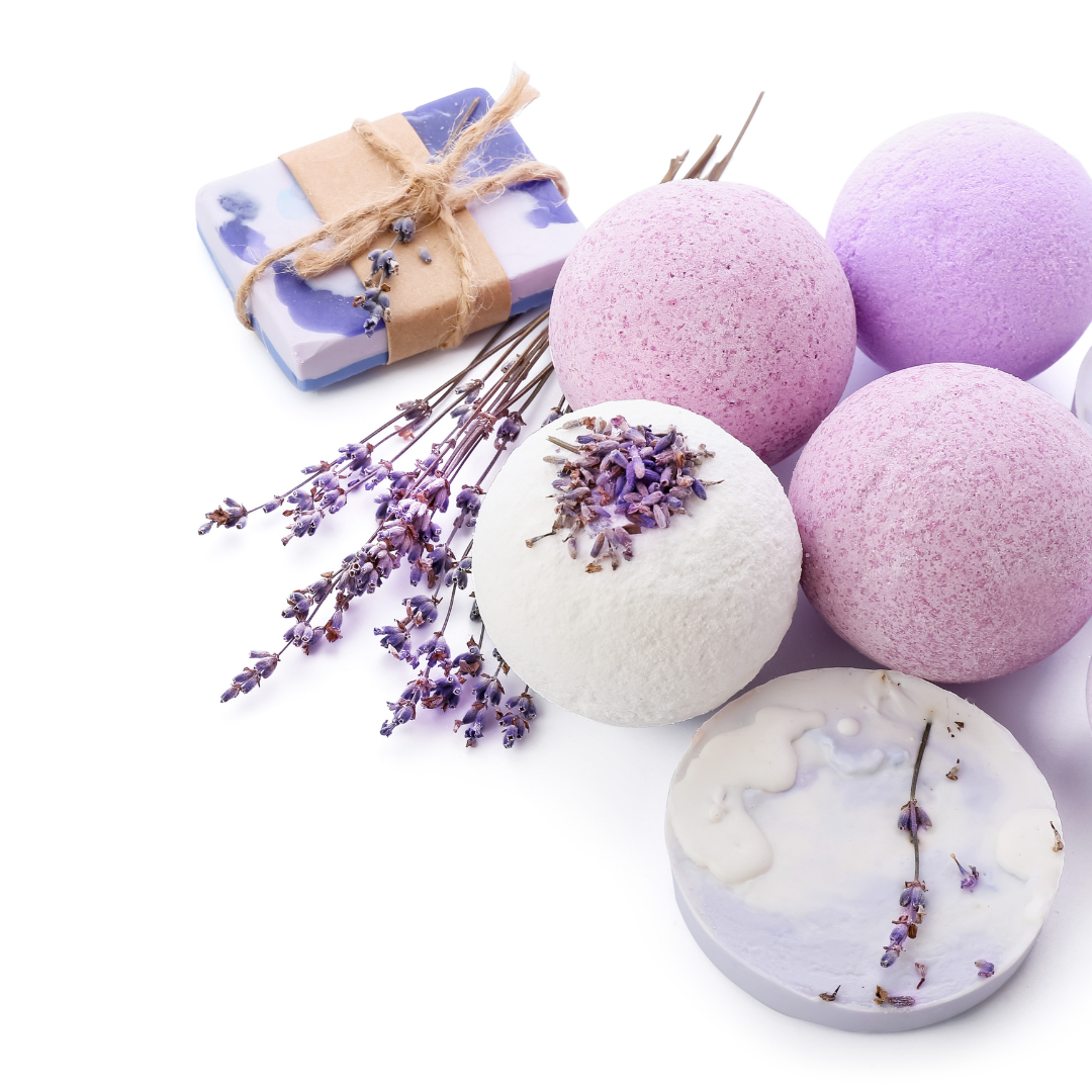 White & Purple  Bath Bomb - Sweet Pear