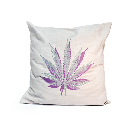 Leaf Print Canvas Cushion Covers