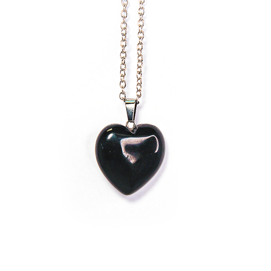 Heart Black Obsidian Pendant