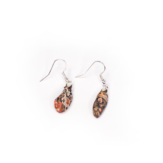 Raw Gemstone Jasper Dangly Earrings