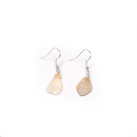 Raw Gemstone Quartz Dangly Earrings