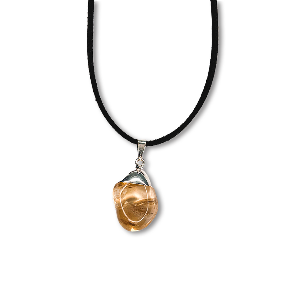 Tumbled Stone Silver Dipped Pendant