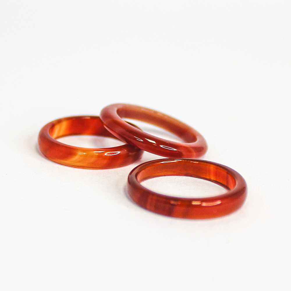 Pure Solid Red Agate Ring