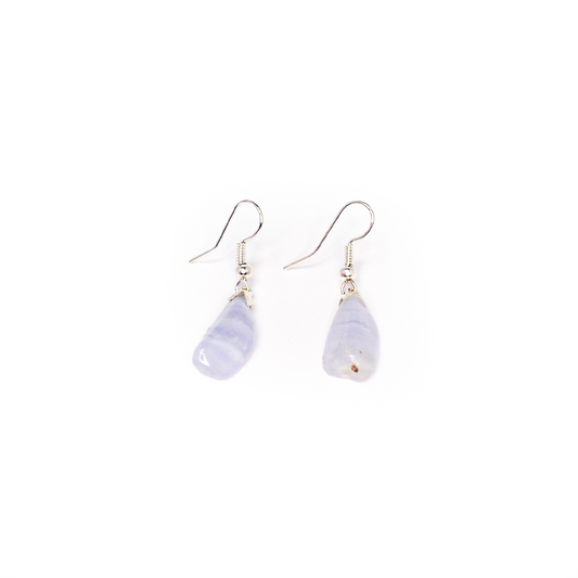 Raw Gemstone Agate Dangly Earrings