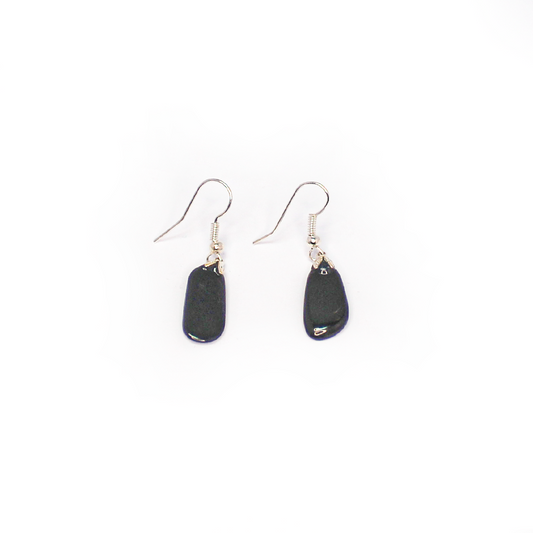 Raw Gemstone Onyx Dangly Earrings