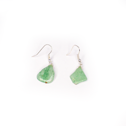 Raw Jade Gemstone Dangly Earrings