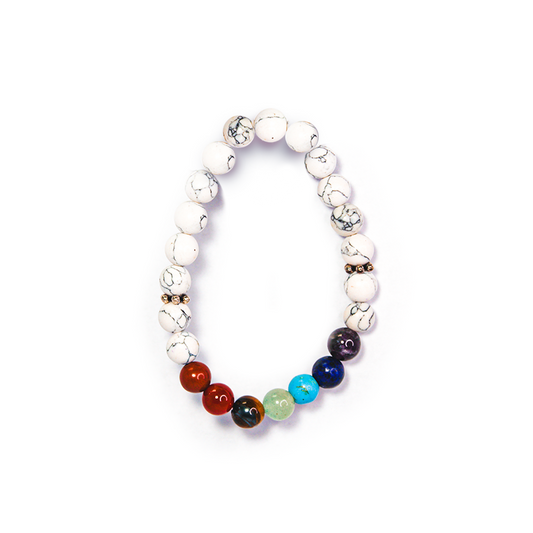 Round Chakra Bracelet With Howlite