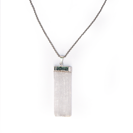 Selenite Blade Pendant Necklace