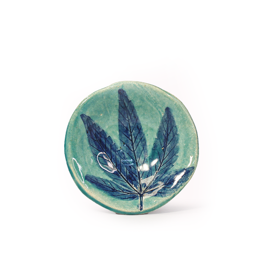 Hand Made Stoneware Bowls Cannabis Theme 