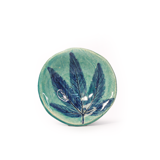 Hand Made Stoneware Bowls Cannabis Theme