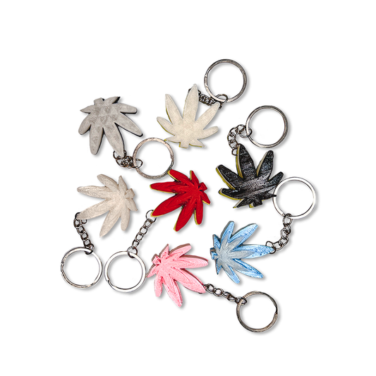 Hemp Leaf Glow In The Dark Keyrings
