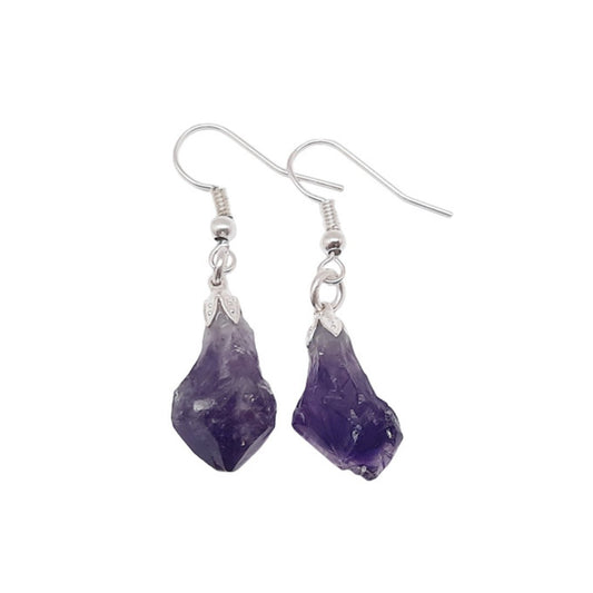 Amethyst Point Drop Earrings