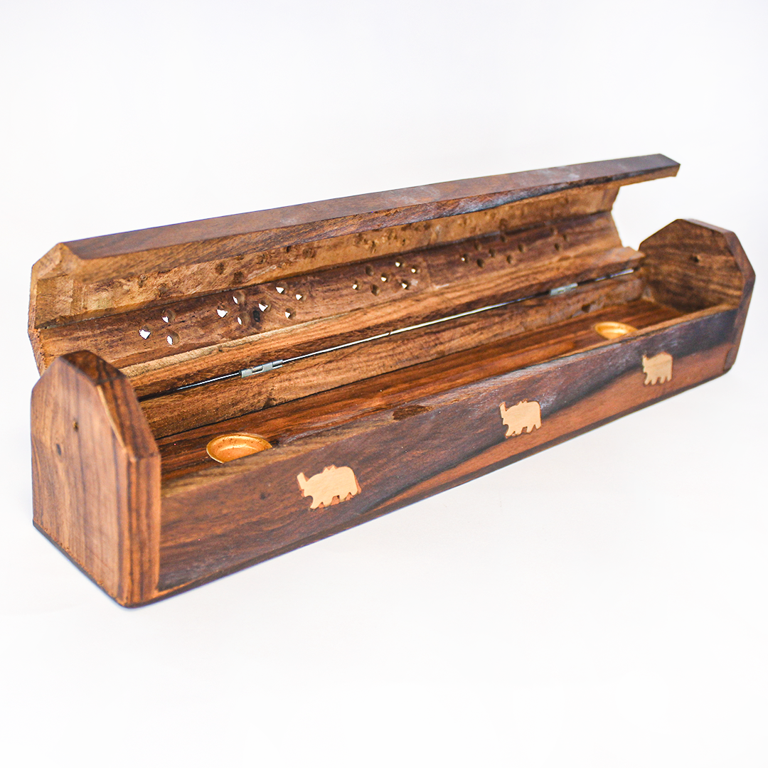 Ash Wooden Box - Elephant Design