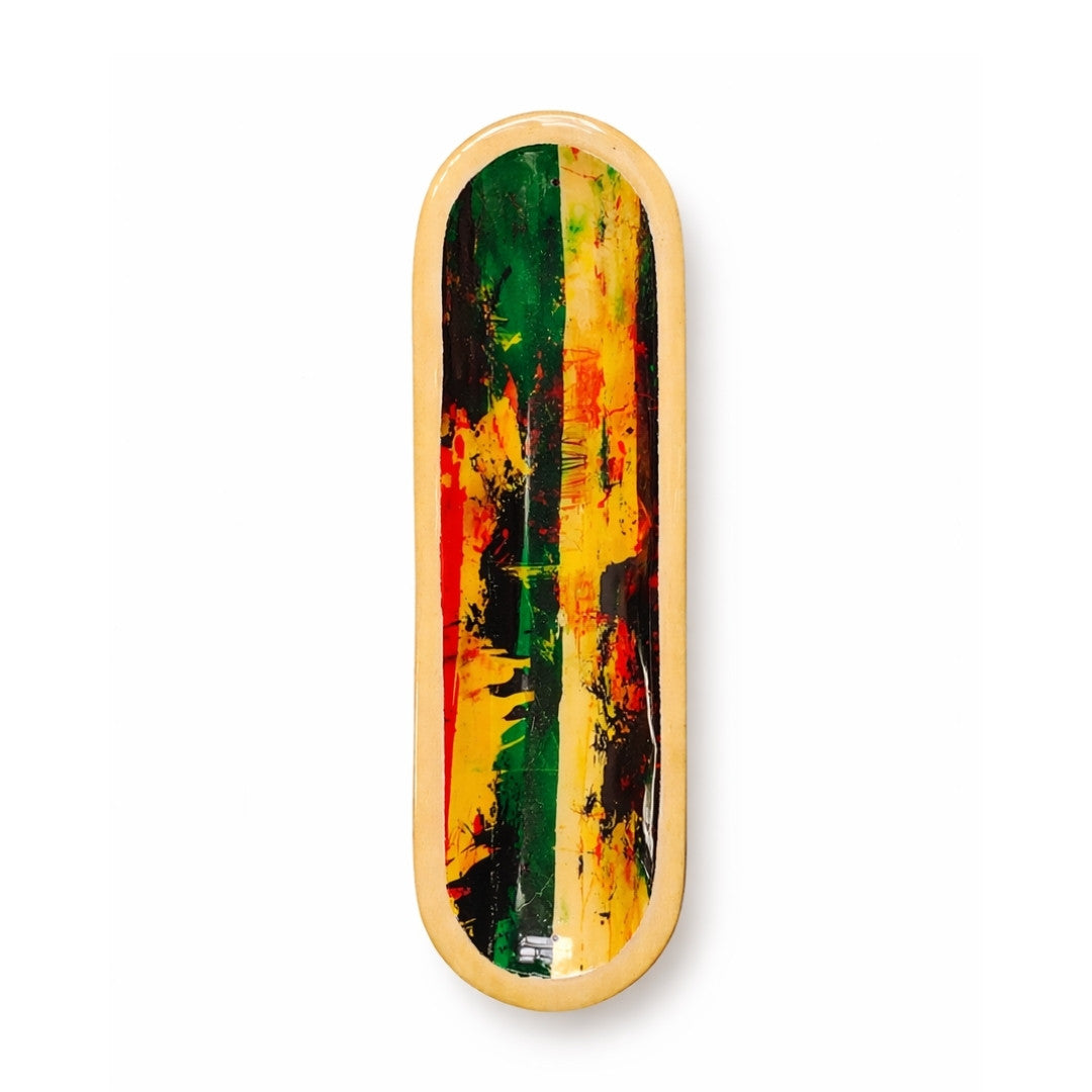 Colourful Splash Incense Holder – Wooden Ash Catcher Tray