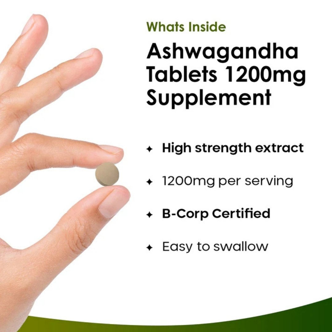 Ashwagandha KSM-66 Tablets 1200mg – 5% Withanolides (3 Month Supply)