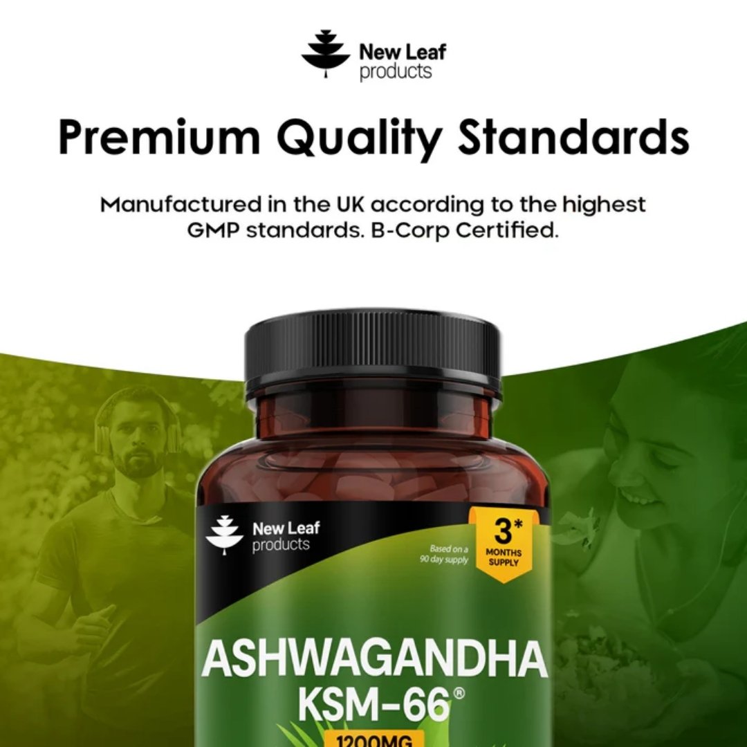 Ashwagandha KSM-66 Tablets 1200mg – 5% Withanolides (3 Month Supply)